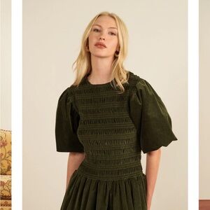 Maria De La Orden Diana Green Dress size 34 NWT